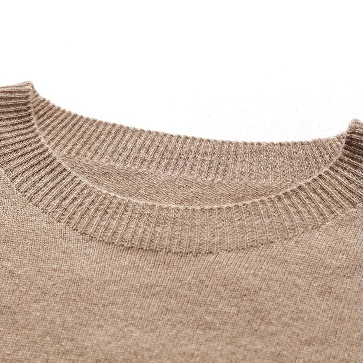 100% Wool Seamless Round Neck Knit Sweater