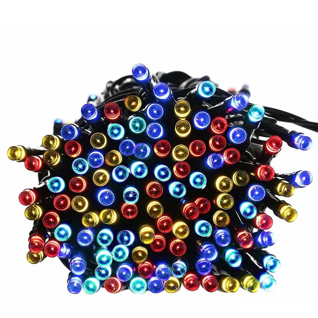 15M 100 LED Bulbs Solar Powered Fairy String Lights Xmas Outdoor Garden Party Controller - Multicolour