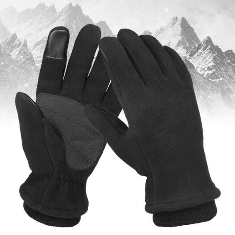 1pair Rocker Fleece Winter Warm Anti-Slip Gloves Outdoor Riding Sports Gloves, Size: S(Red)