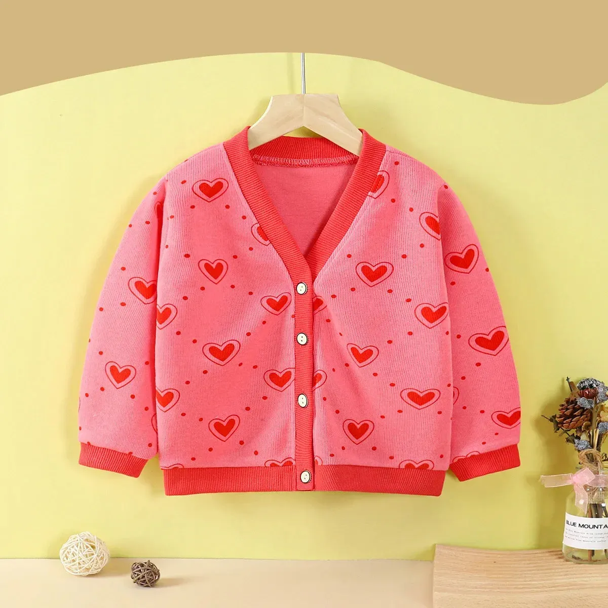 2024 Fashion Baby V-neck Cardigan Sweater Boys Girls Outwear Coats Spring Autumn Kids Cotton Knitted Jackets Coat