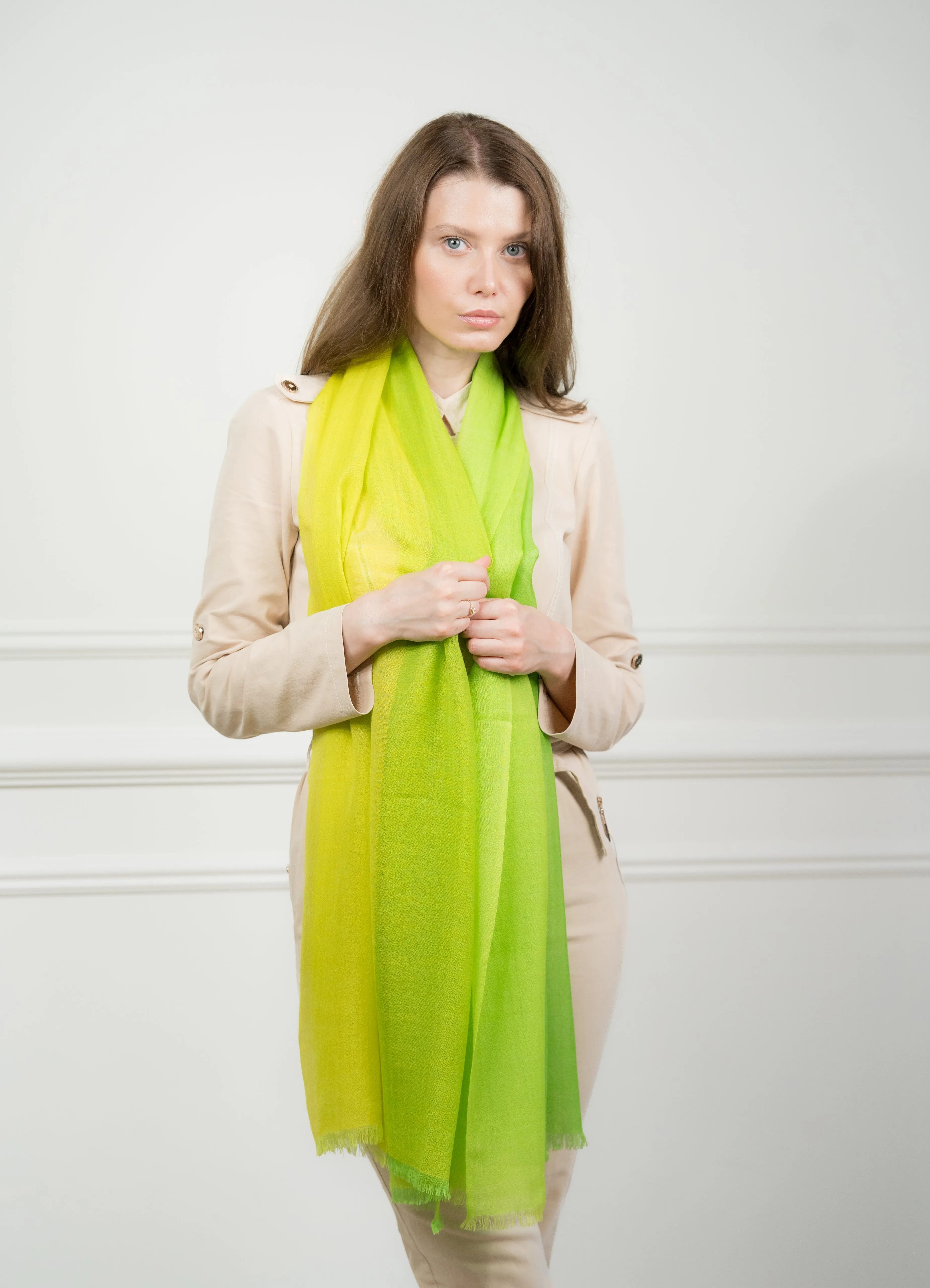 4 Color Block Chartreuse Scarf