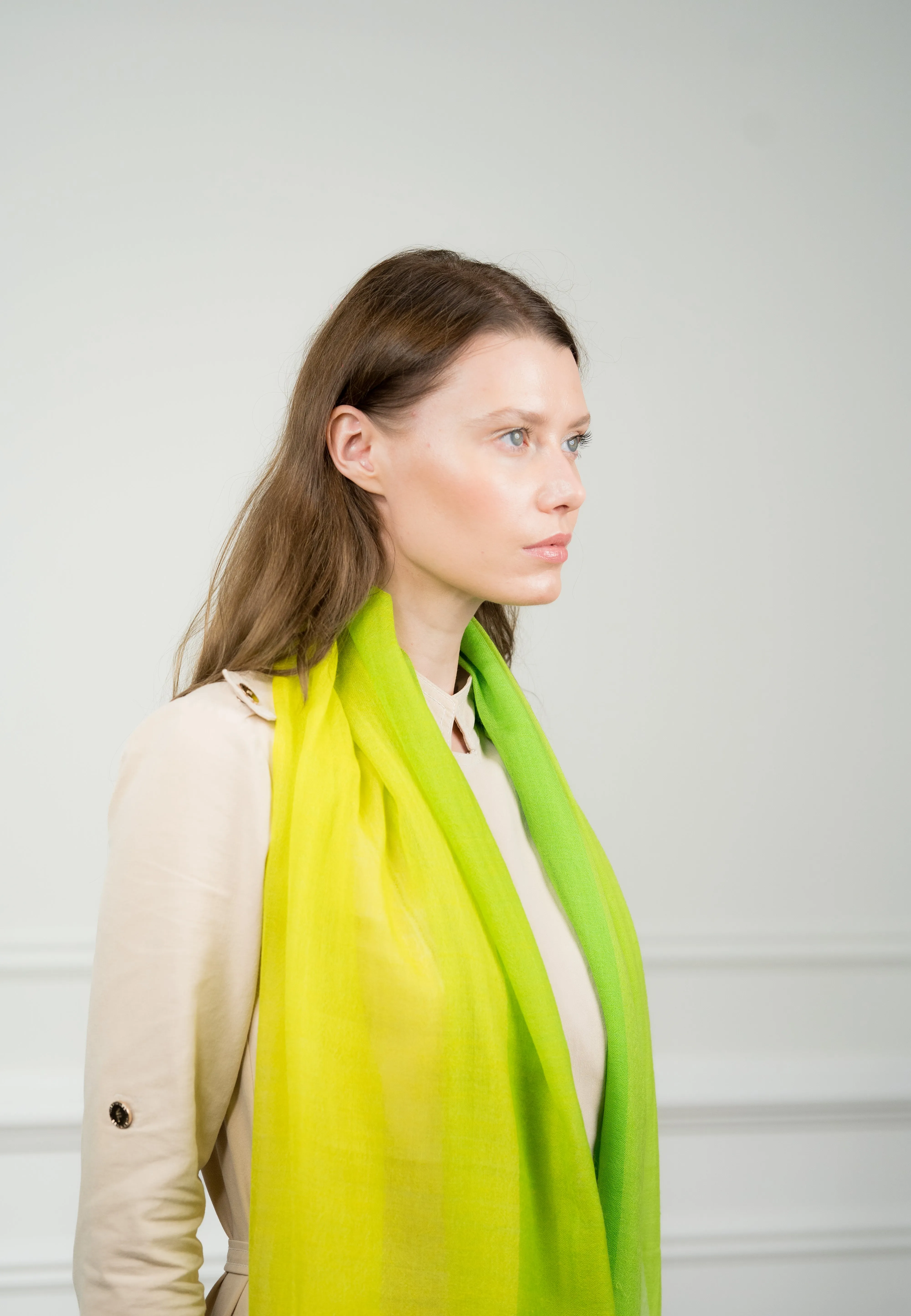 4 Color Block Chartreuse Scarf