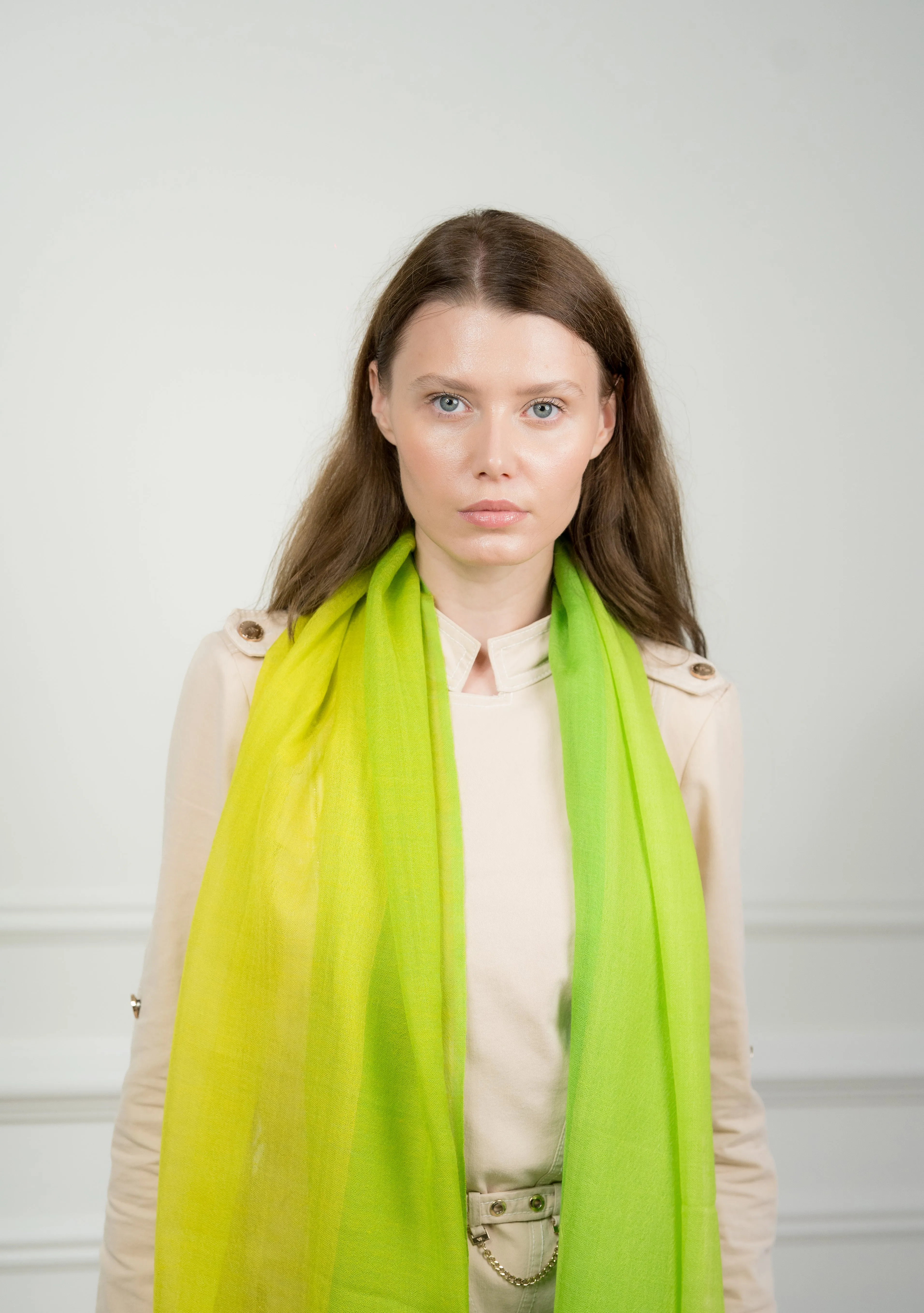 4 Color Block Chartreuse Scarf