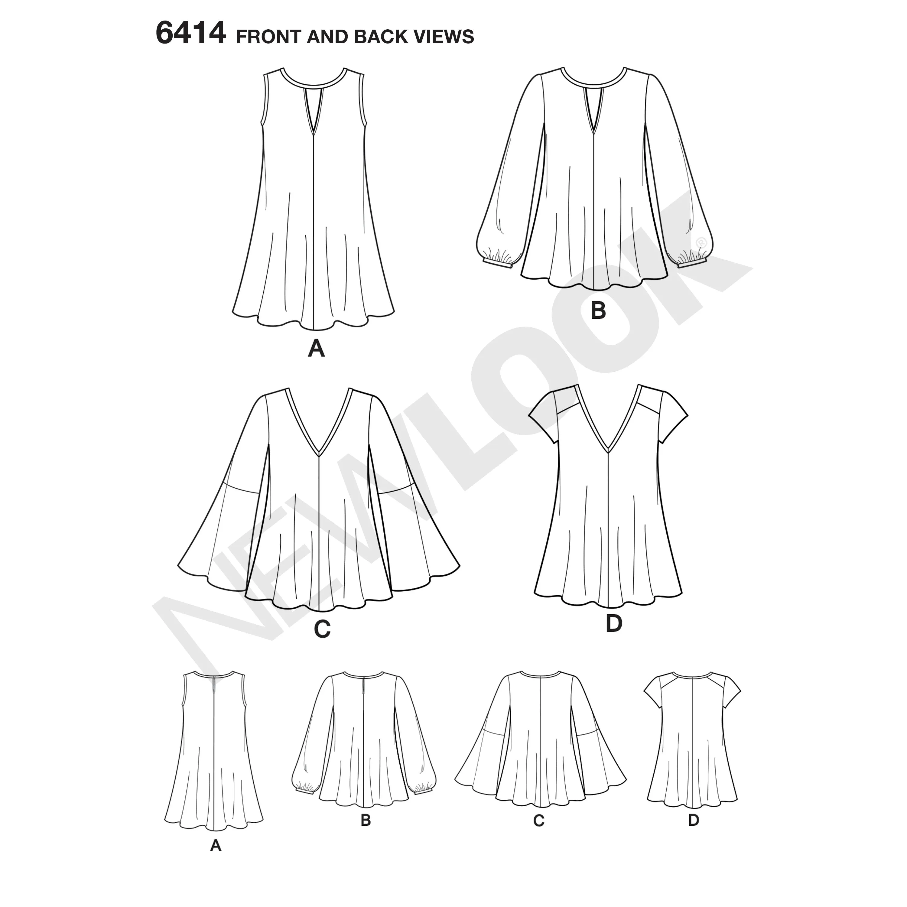 6414 Misses' Tunic and Top with Neckline Variations