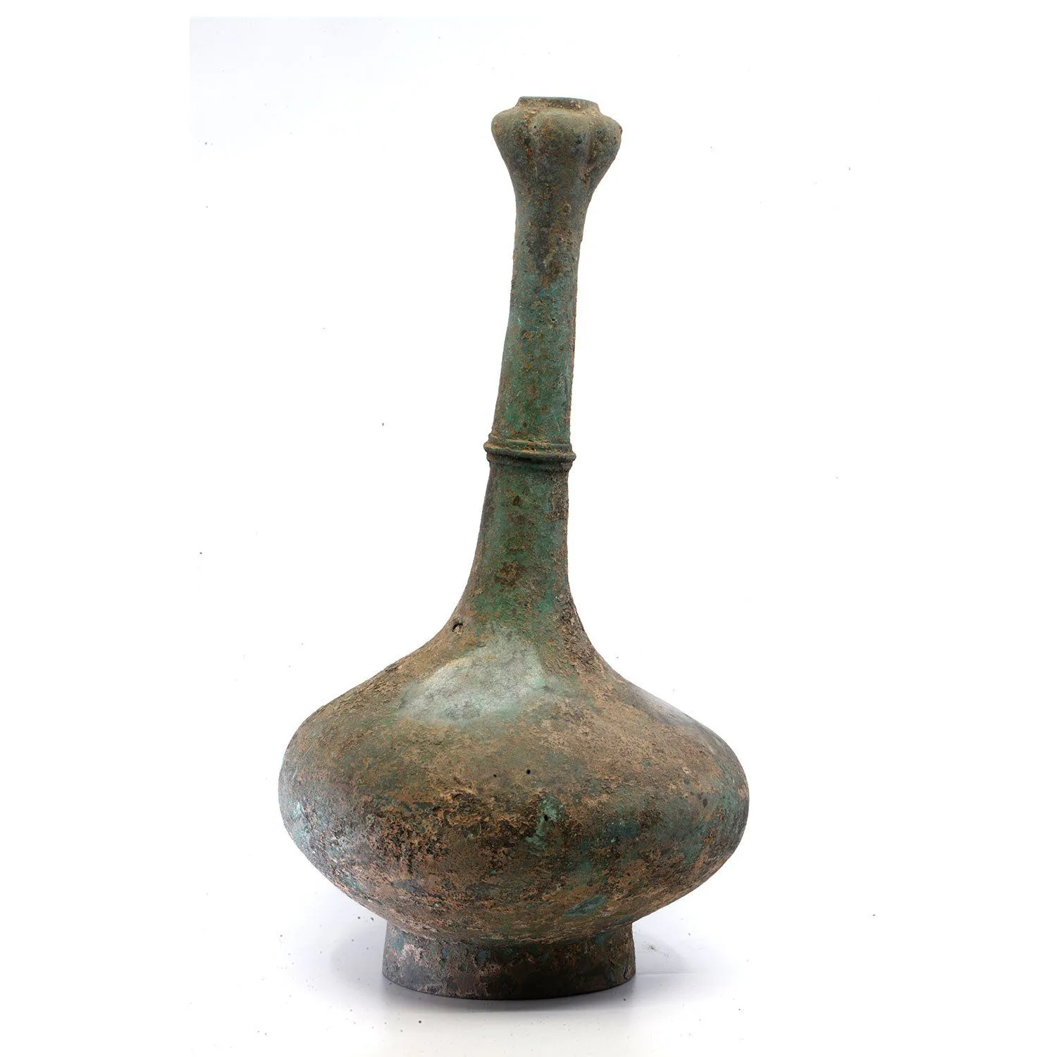 A Han Dynasty Garlic Head Bronze Hu Jar, ca. 206 BCE - 220 CE