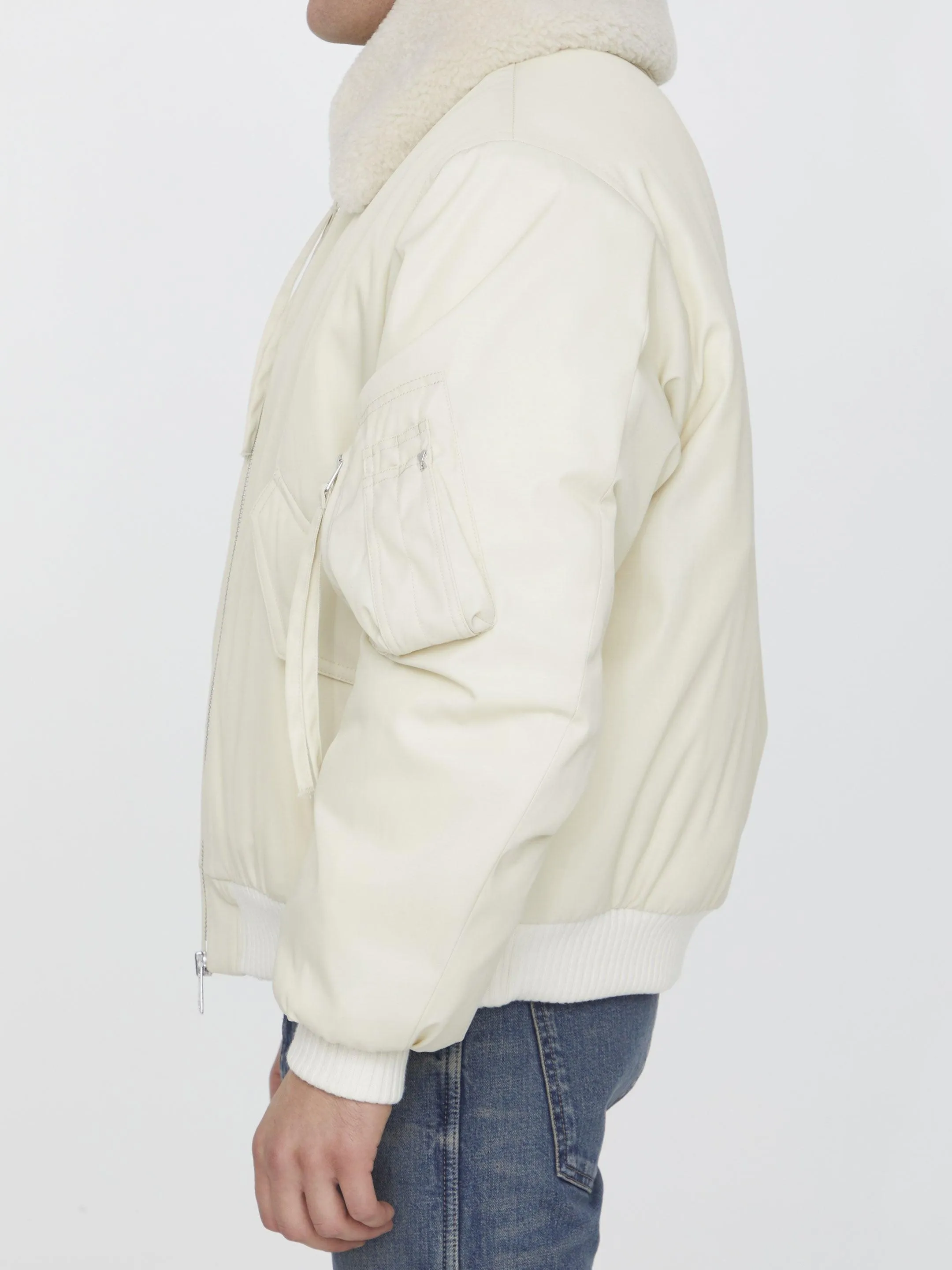 Ami Paris Shearling Collar Bomber Jacket