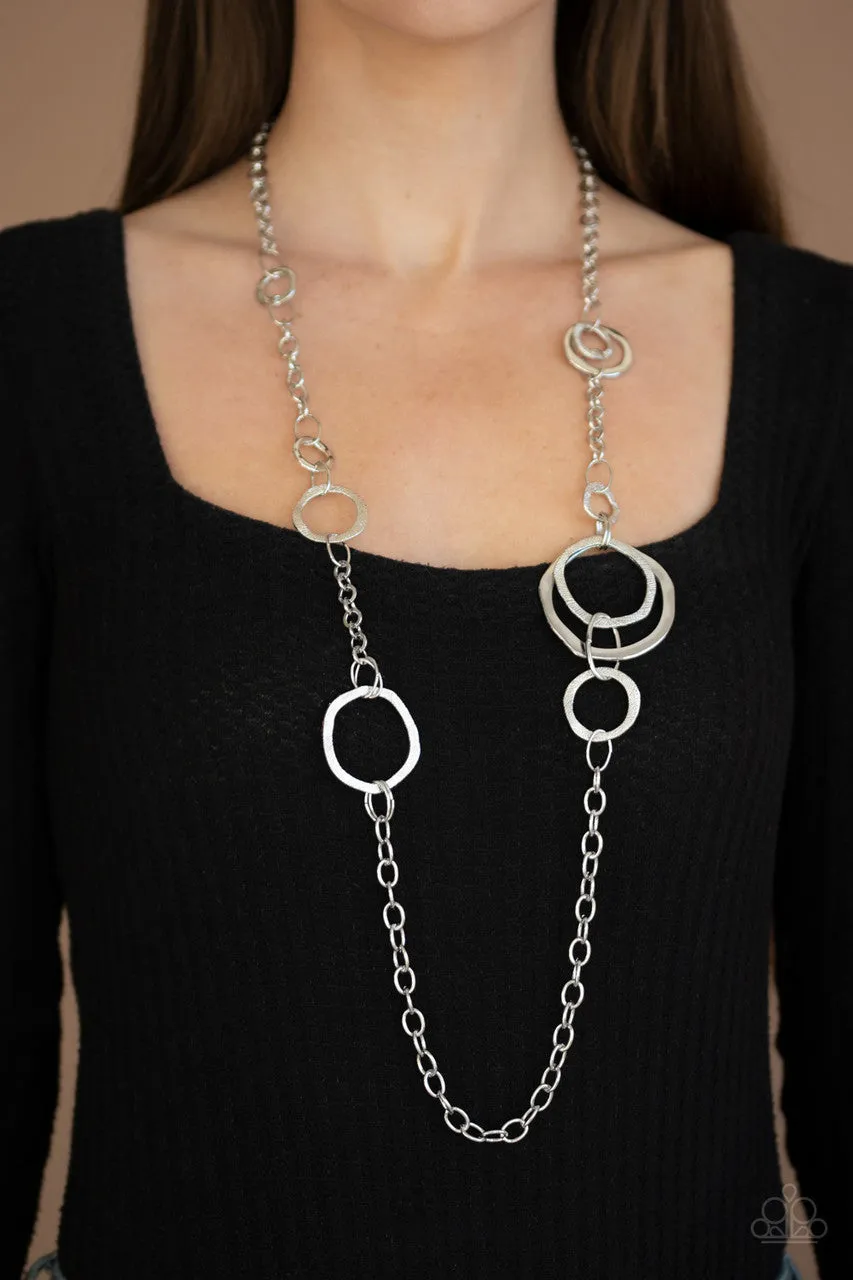 Amped Up Metallics Silver Paparazzi Necklace