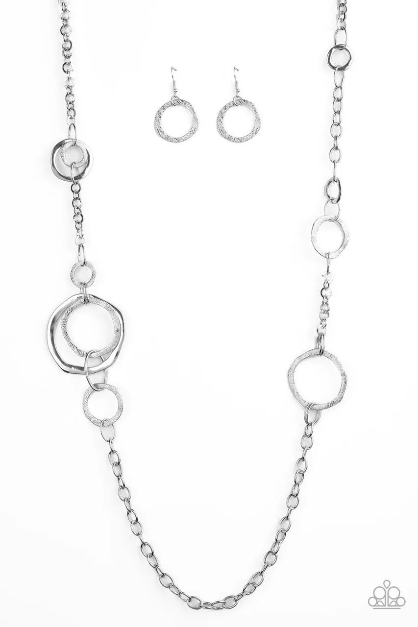 Amped Up Metallics Silver Paparazzi Necklace