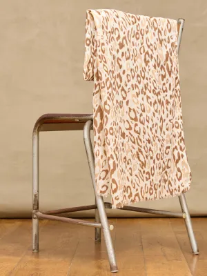 Animal Print Foil Overlay Scarf - Beige