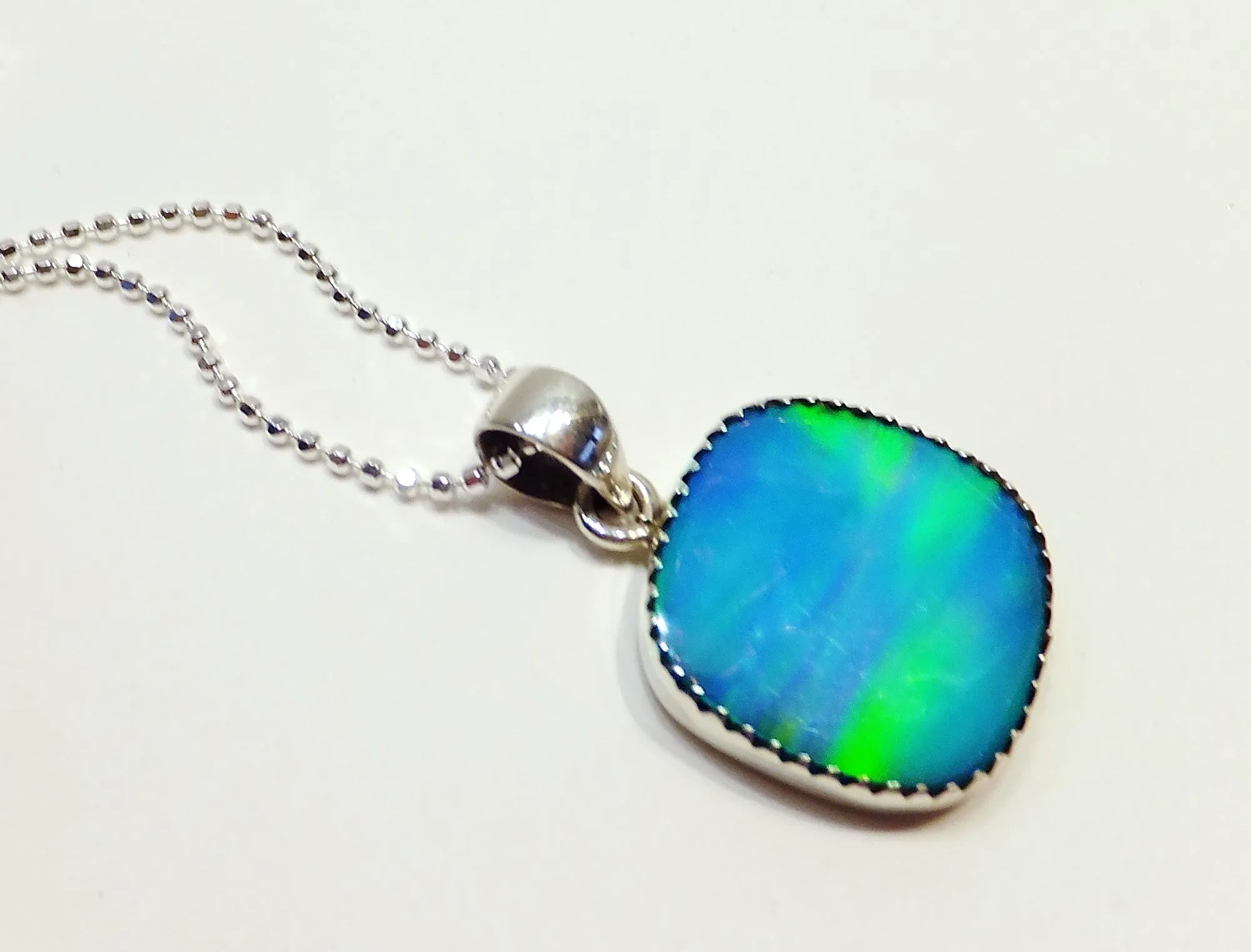 Aurora Opal Pendant Necklace