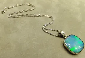 Aurora Opal Pendant Necklace