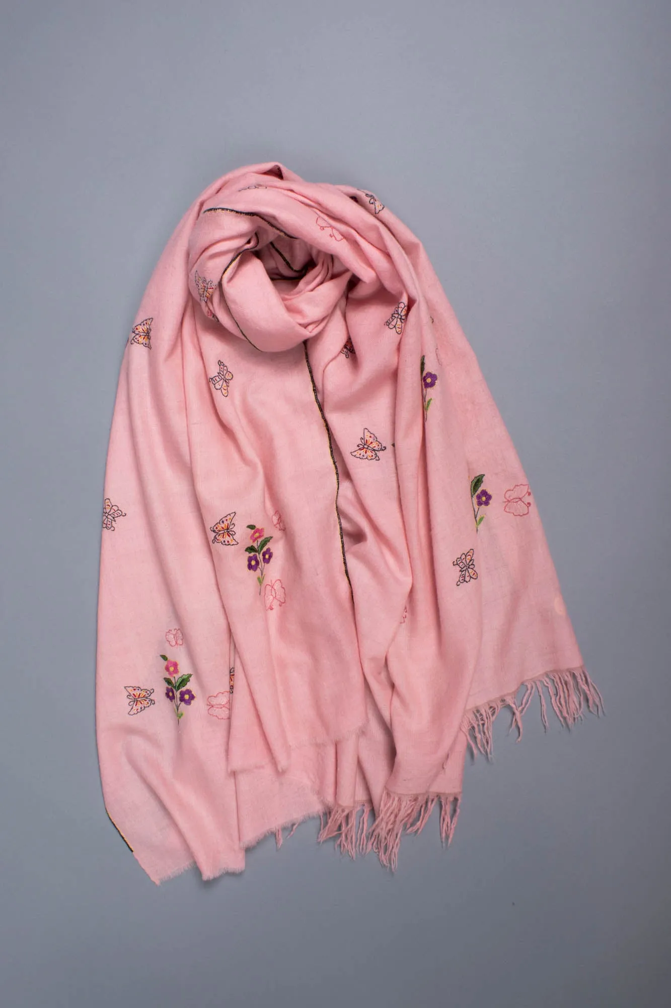 Baby Pink Handspun Pashmina Shawl - YARMUK