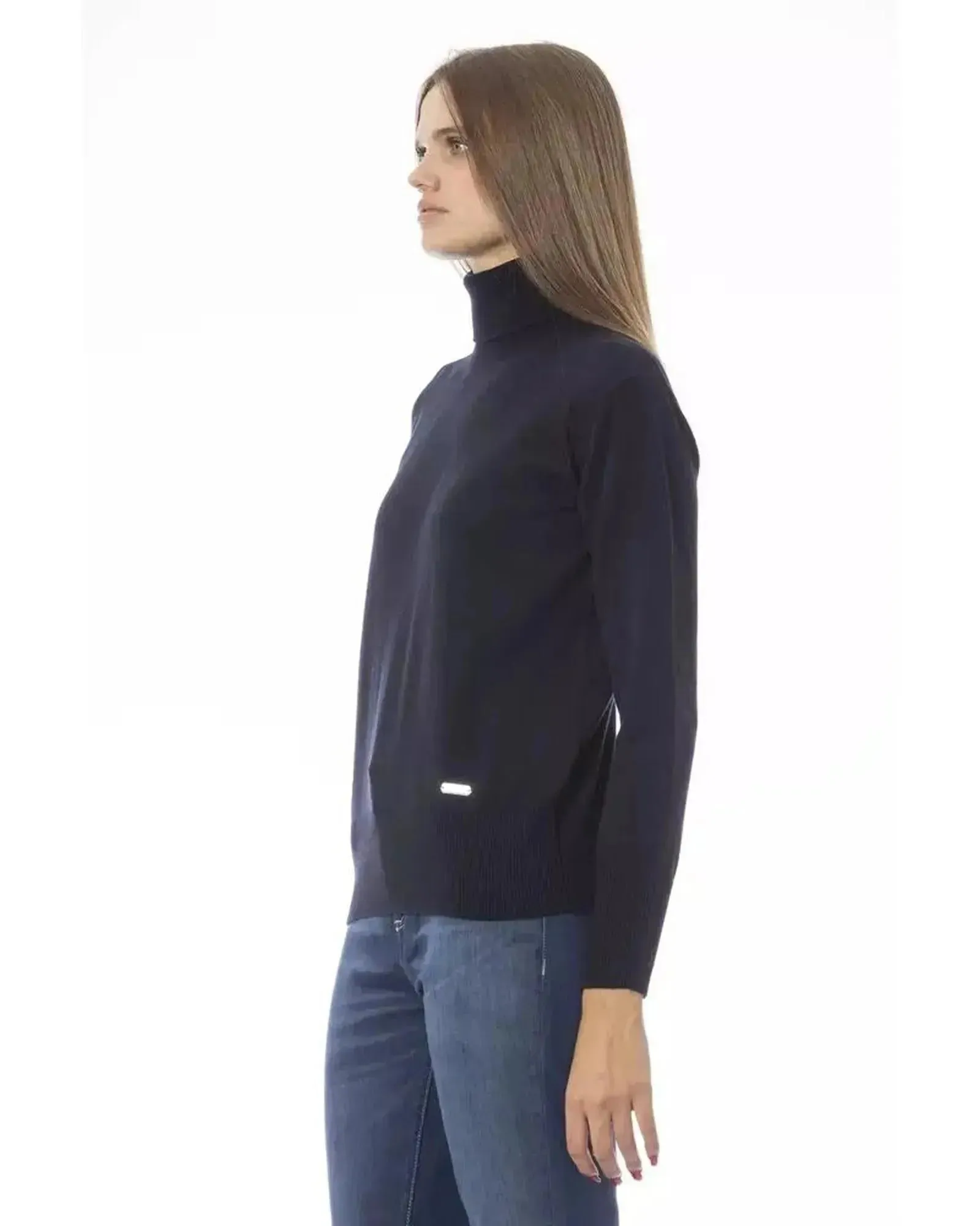 Baldinini Trend Women's Blue Wool Sweater - 40 IT