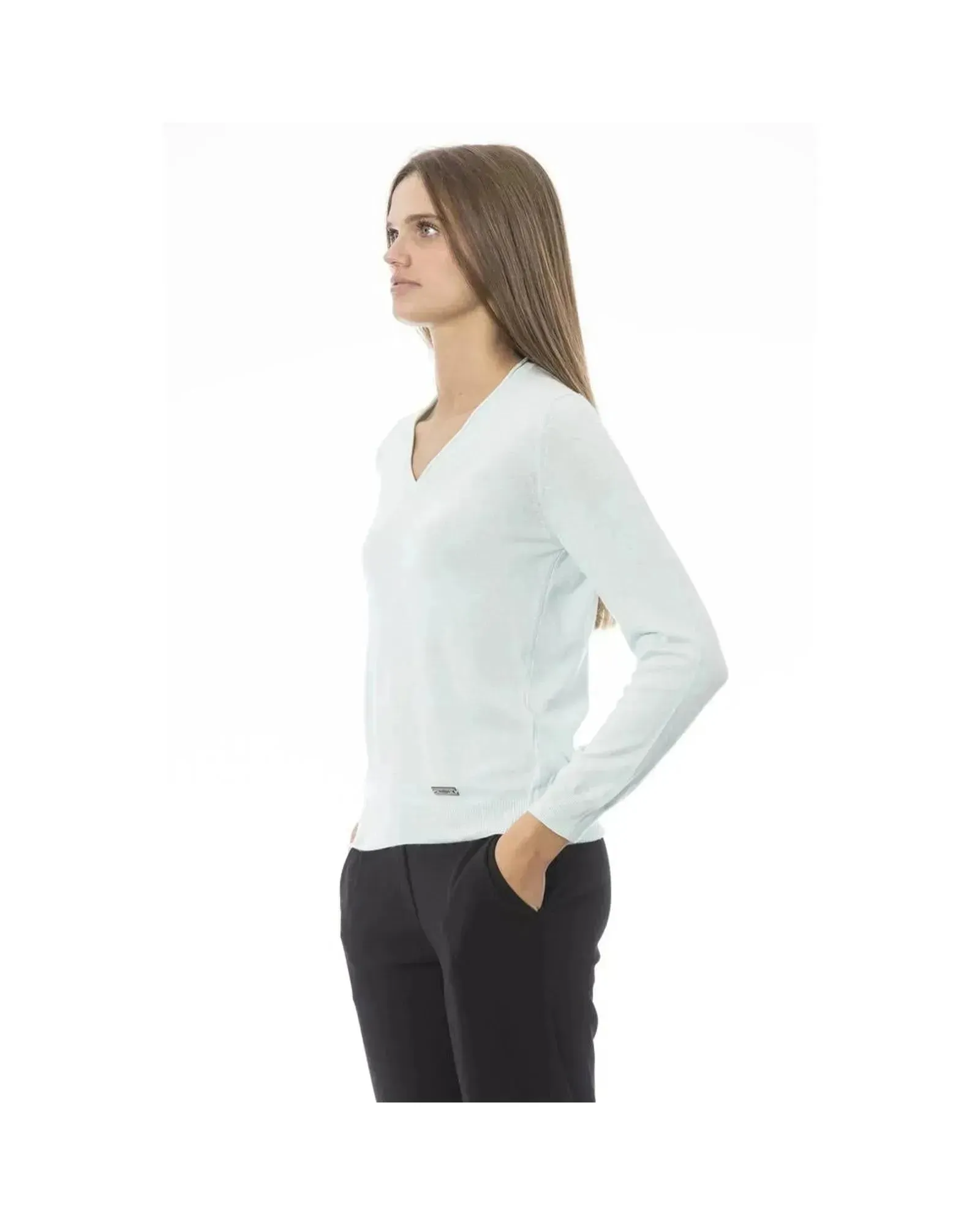 Baldinini Trend Women's Light Blue Polyamide Sweater - S