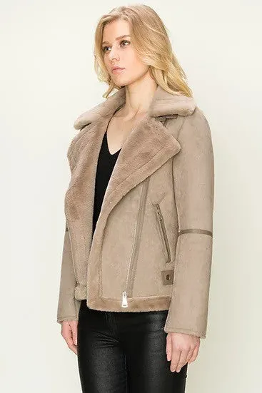 Beck Faux Shearling Moto Jacket