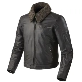 Black Shearling Leather Motorbike Jacket