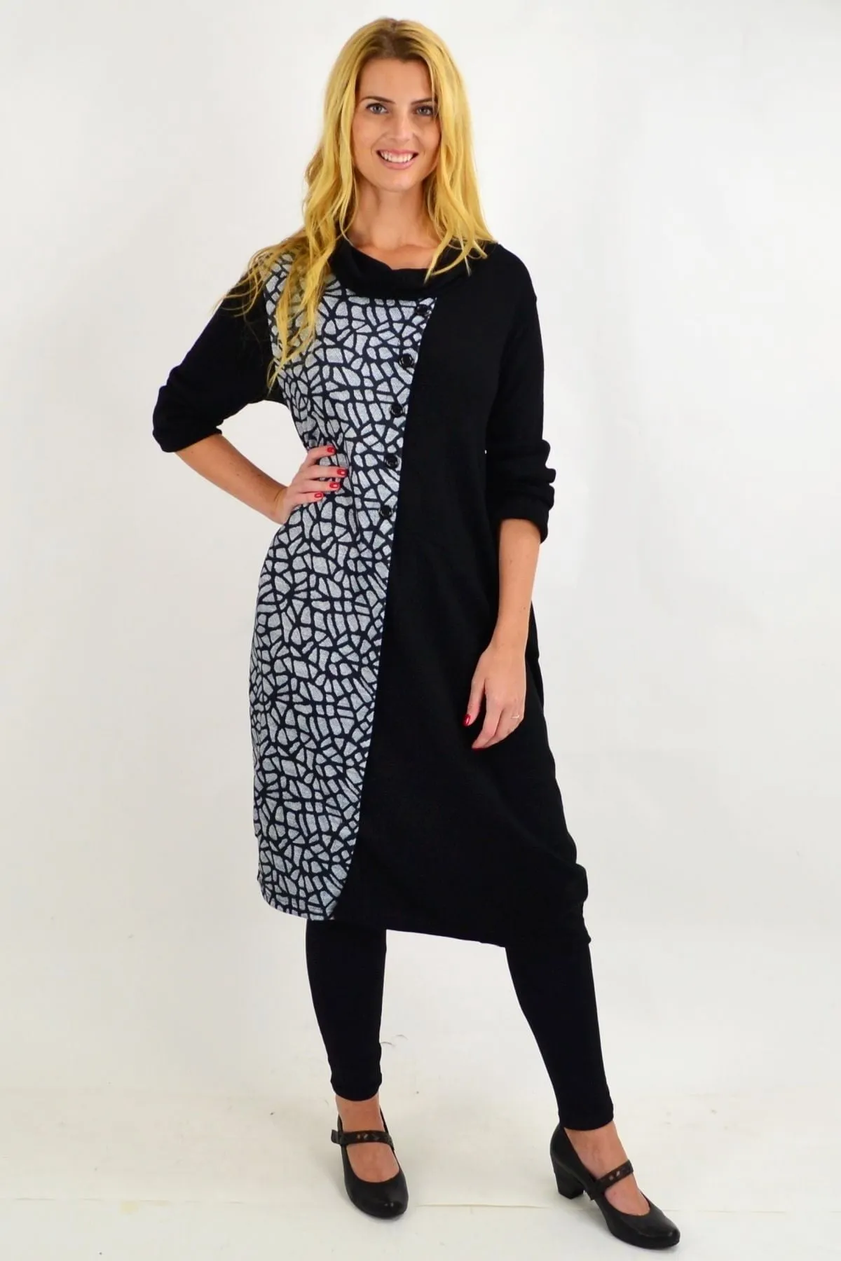 Black Warm Winter Tunic Dress