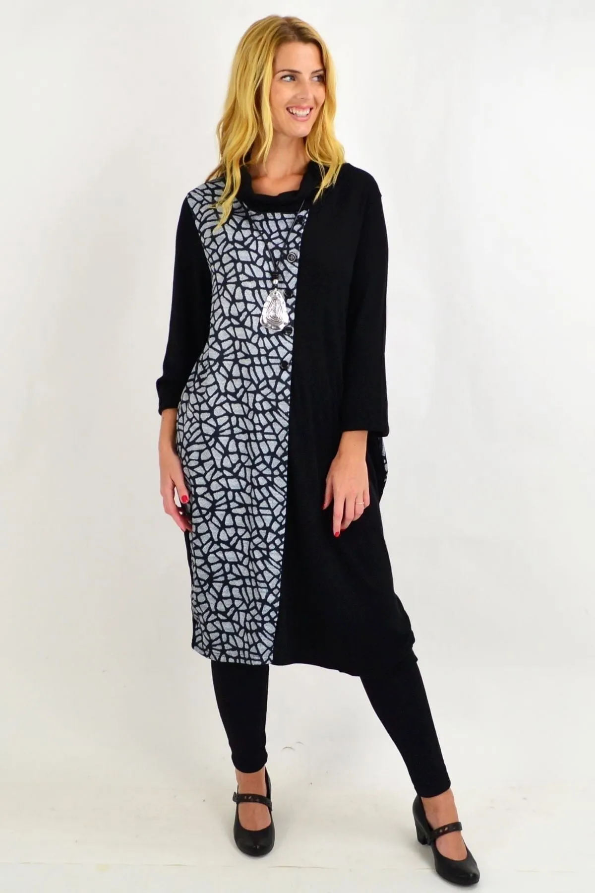 Black Warm Winter Tunic Dress