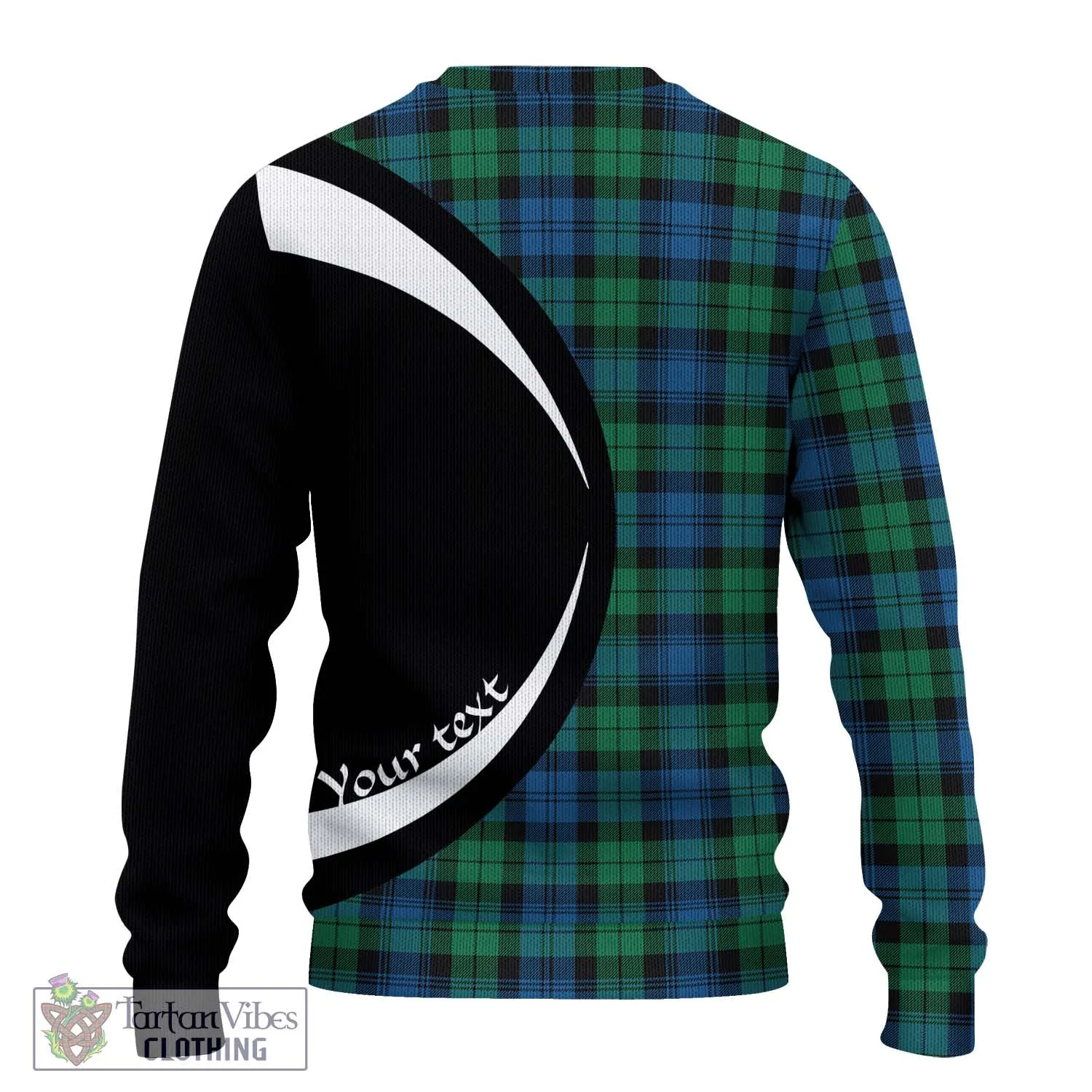 Black Watch Ancient Tartan Ugly Sweater with Family Crest Circle Style