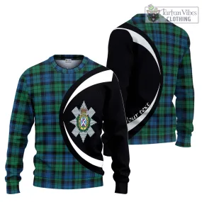 Black Watch Ancient Tartan Ugly Sweater with Family Crest Circle Style