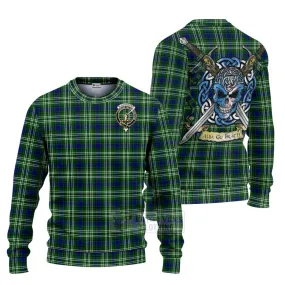 Blackadder Tartan Ugly Sweater with Family Crest Celtic Skull Style