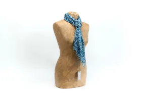 Blue Flower Silk Scarf