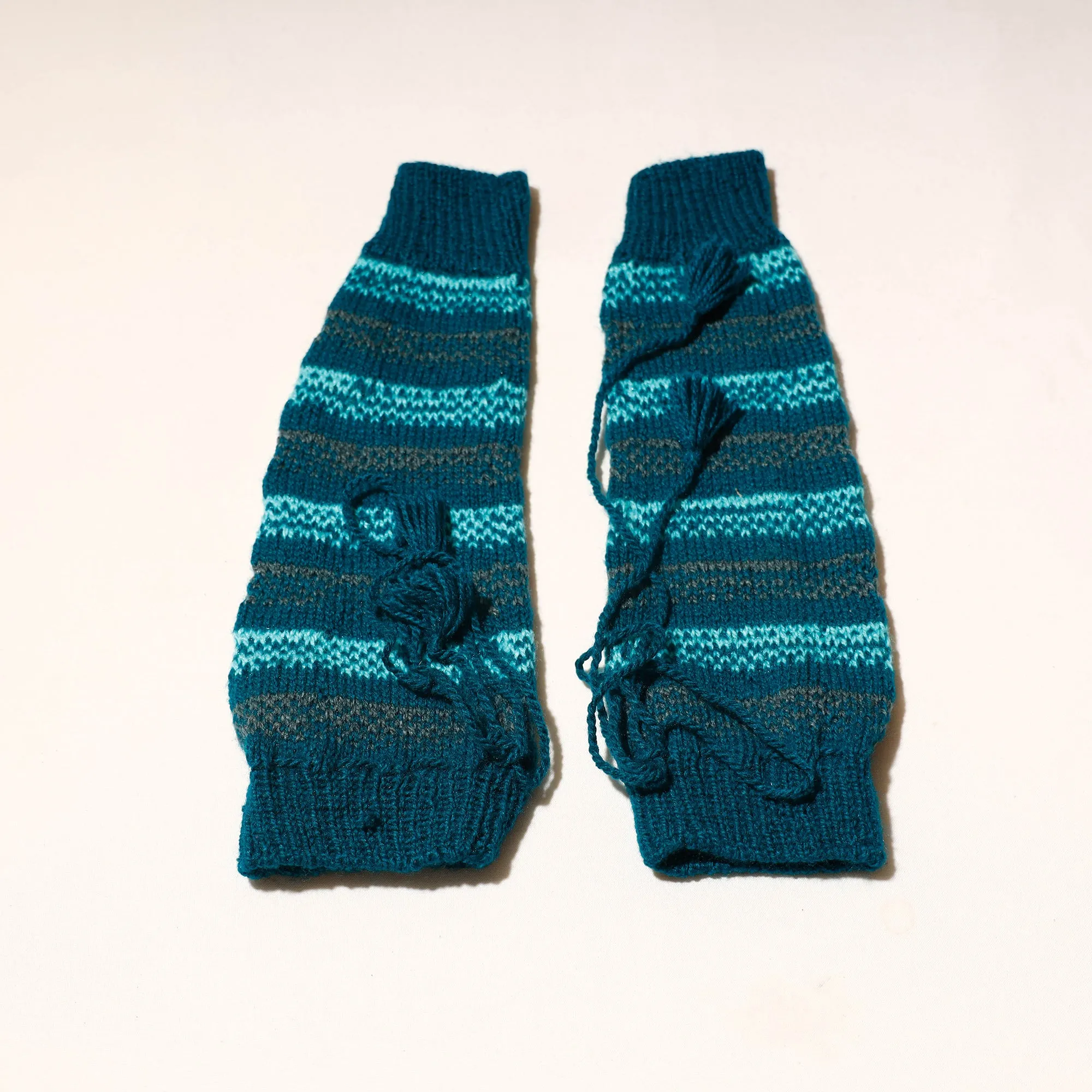 Blue - Kumaun Hand Knitted Woolen Leg Warmer