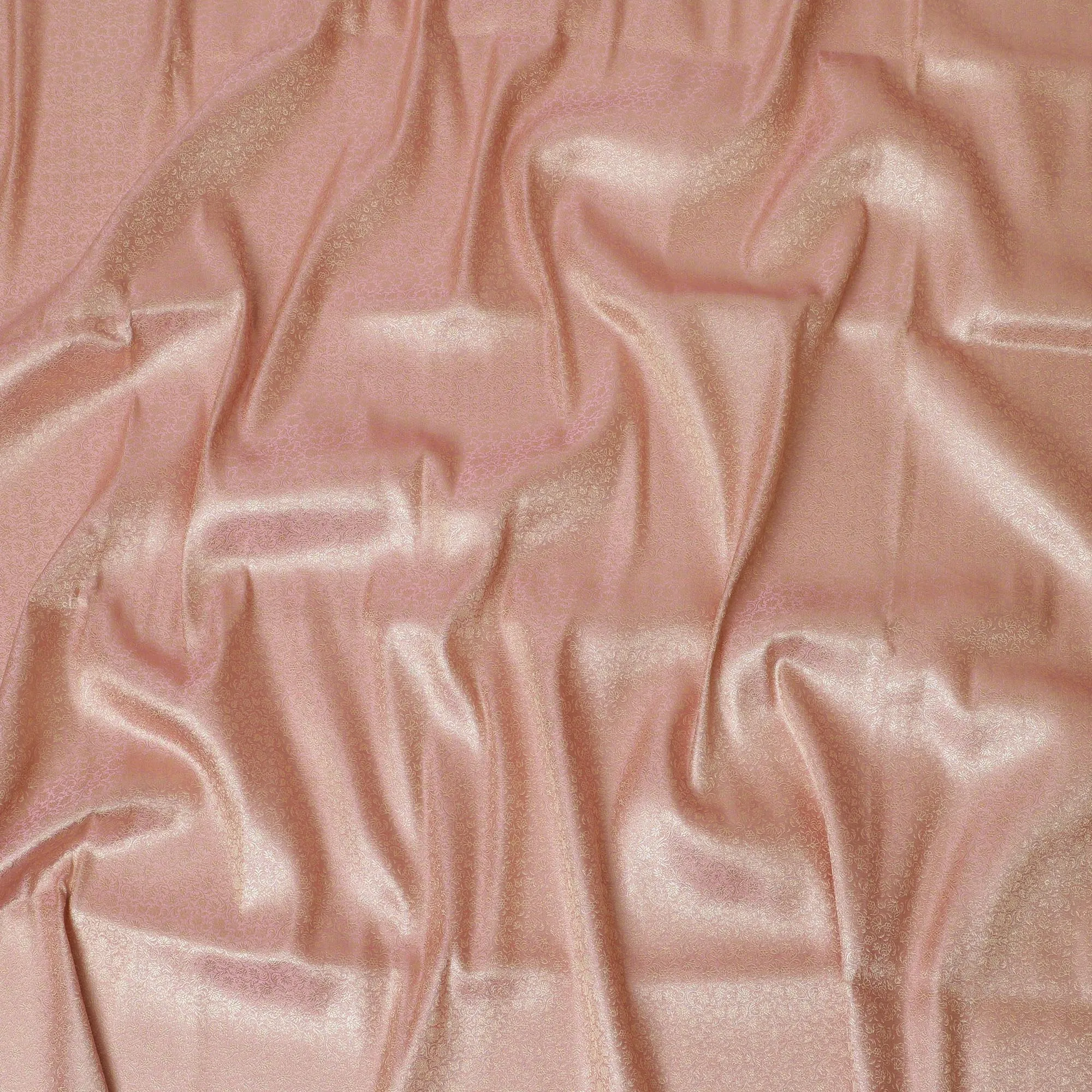 Blush Pink Luster Brocade Fabric – Contemporary Chic with a Metallic Twist-D19038