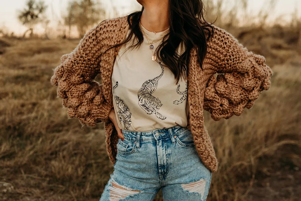 Bohemian Puff Sleeve Cardigan