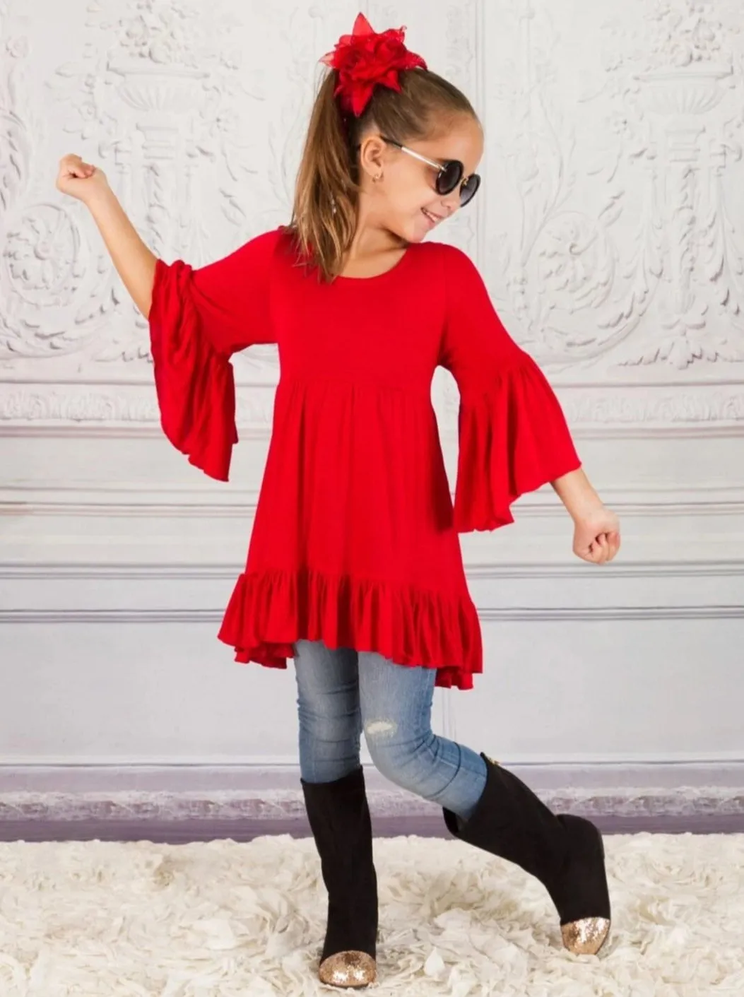 Boho Living Hi-Lo Ruffle Tunic