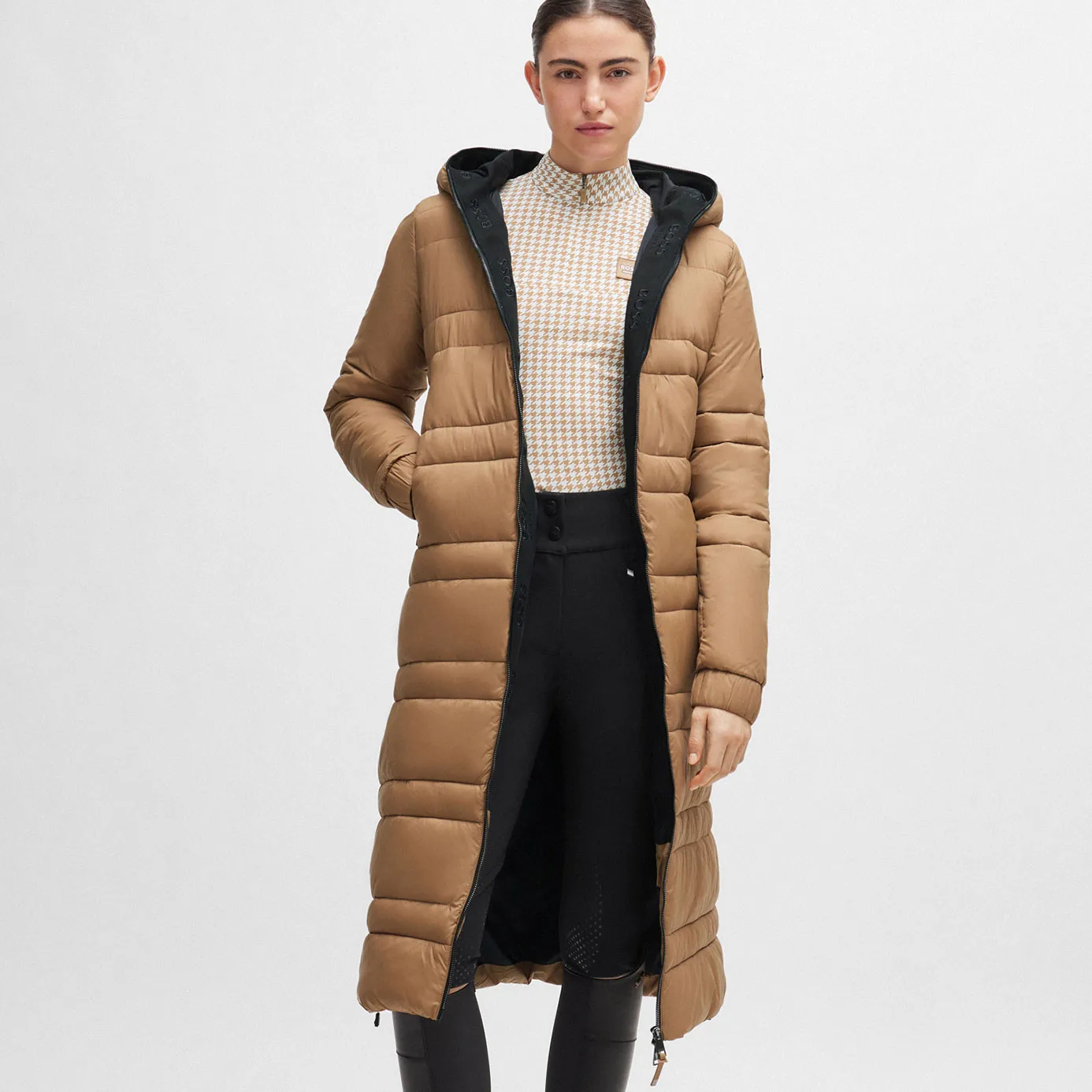 BOSS Equestrian Esmee Long Puffer Coat - Camel