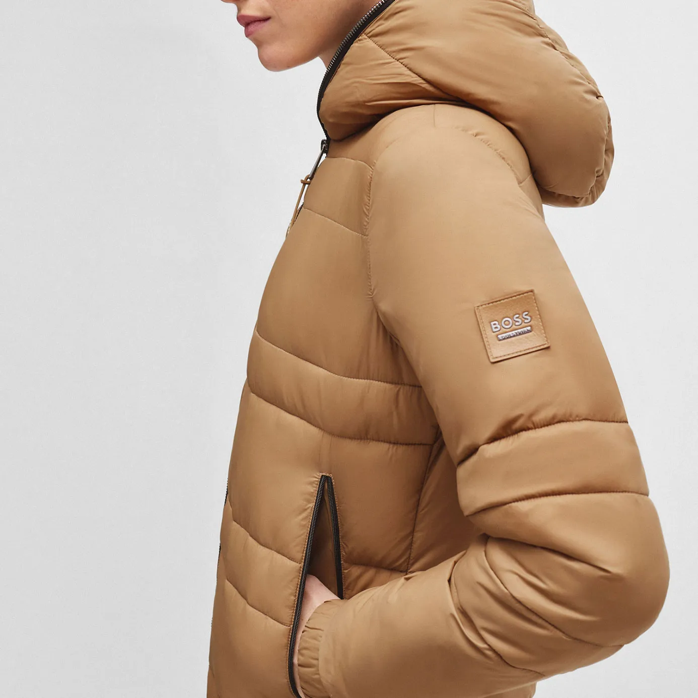 BOSS Equestrian Esmee Long Puffer Coat - Camel