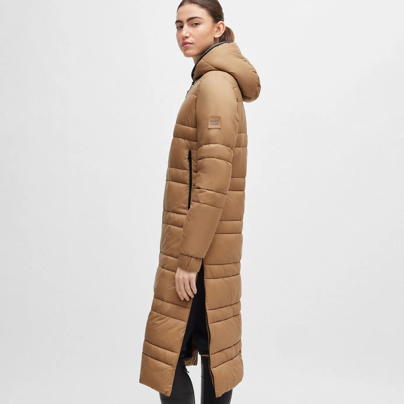 BOSS Equestrian Esmee Long Puffer Coat - Camel