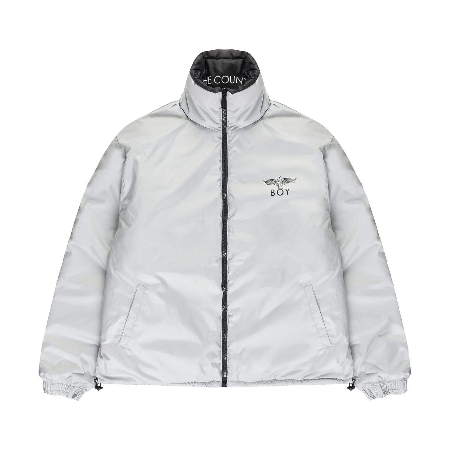 BOY EAGLE REVERSIBLE JACKET - BLACK/SILVER