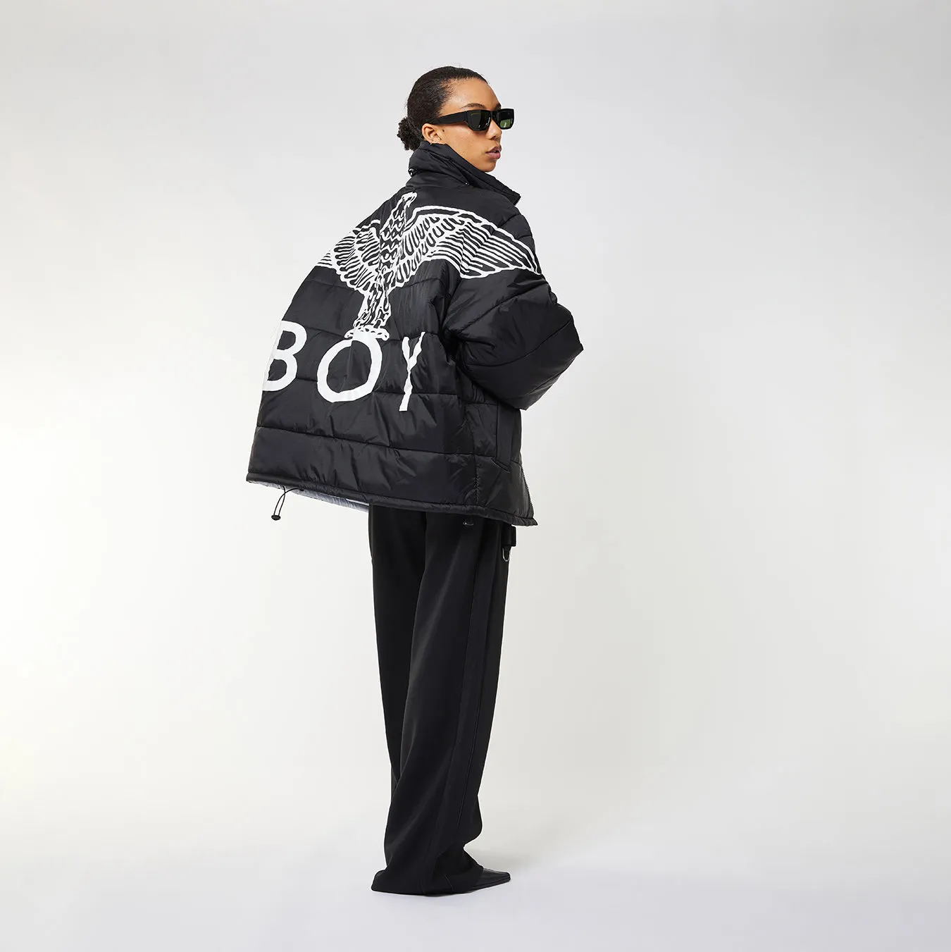 BOY EAGLE REVERSIBLE JACKET WOMENS - BLACK/SILVER