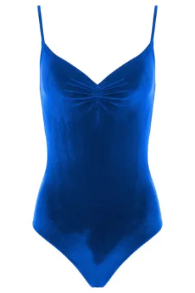 Bullet Pointe | Pinch-Front Velvet Leotard | Royal