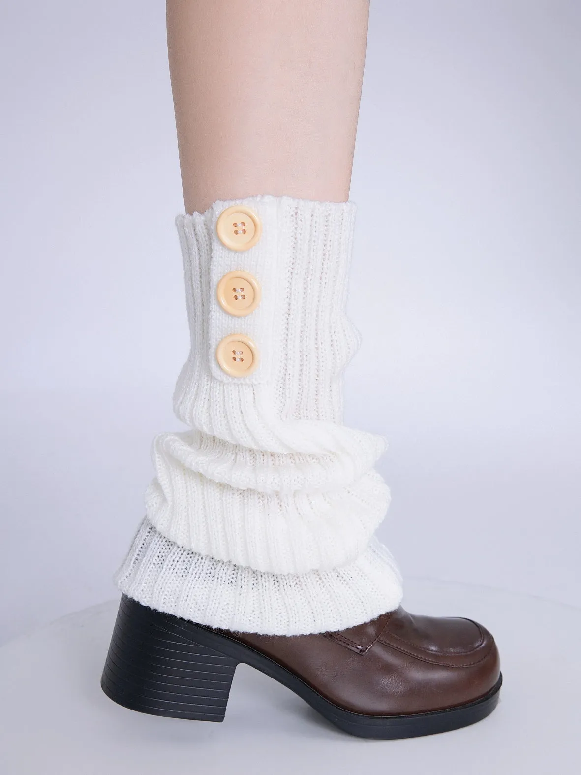 Button Charm Japanese Cute Girl JK Uniform Leg Warmers