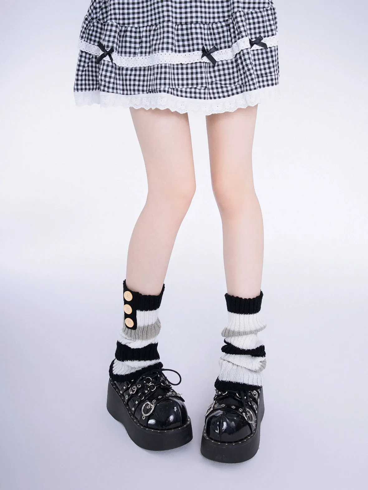 Button Charm Japanese Cute Girl JK Uniform Leg Warmers