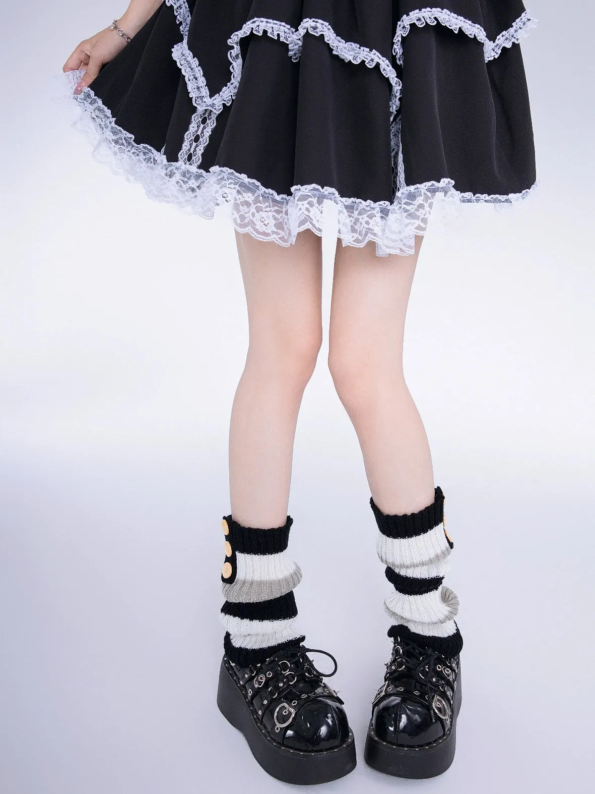 Button Charm Japanese Cute Girl JK Uniform Leg Warmers