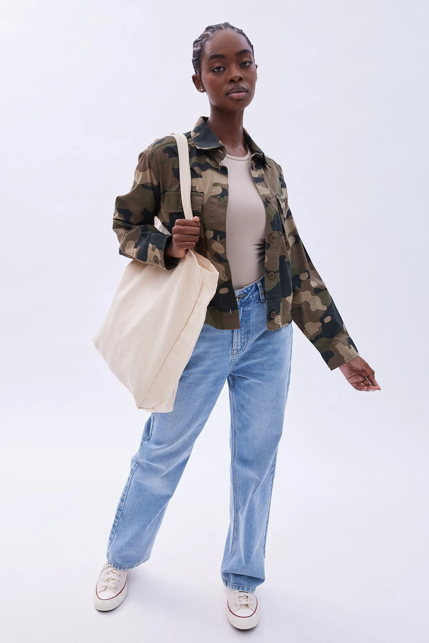 Button-Up Long Sleeve Cargo Shirt