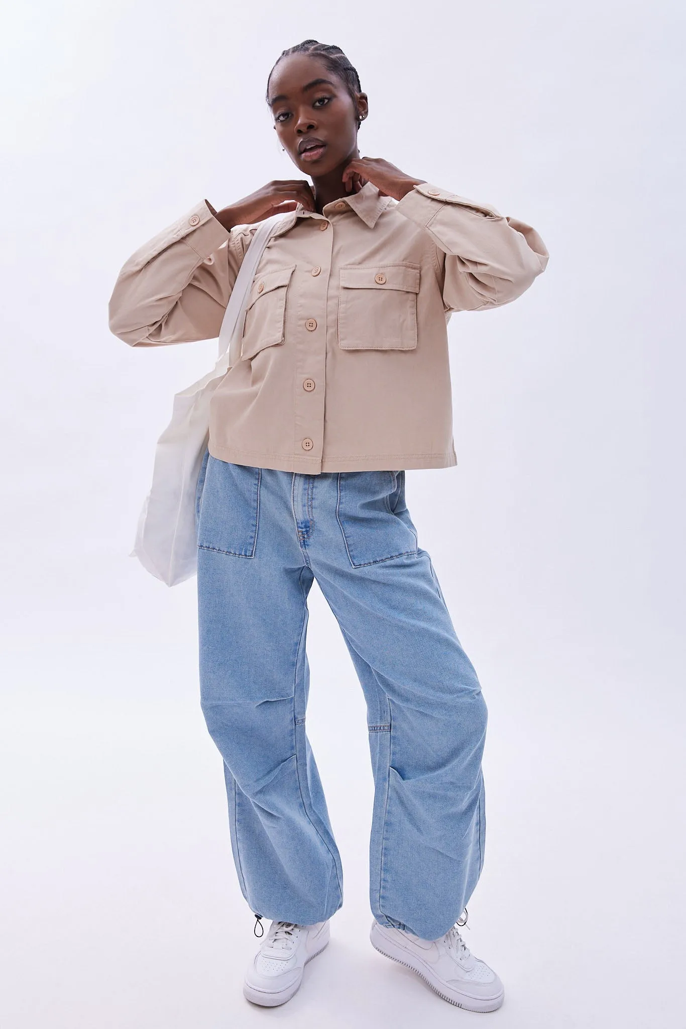 Button-Up Long Sleeve Cargo Shirt