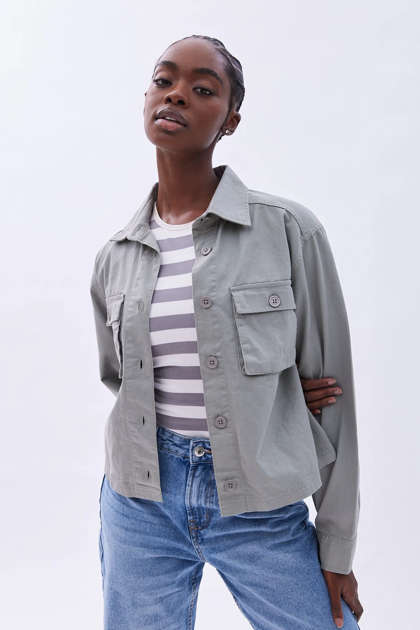 Button-Up Long Sleeve Cargo Shirt