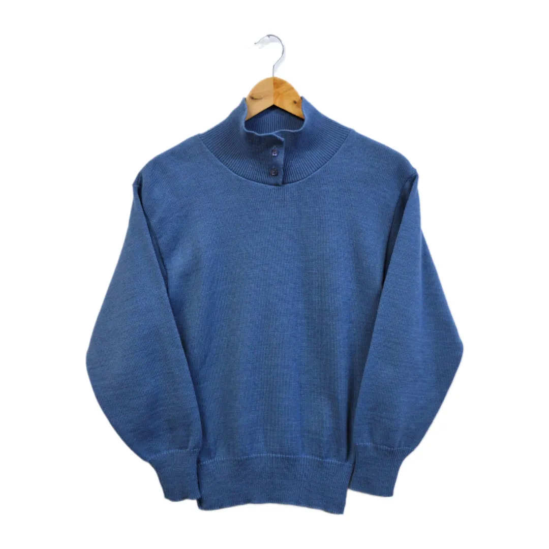 Calvin Klein Blue Wool Blend High Neck Sweater | XS-S