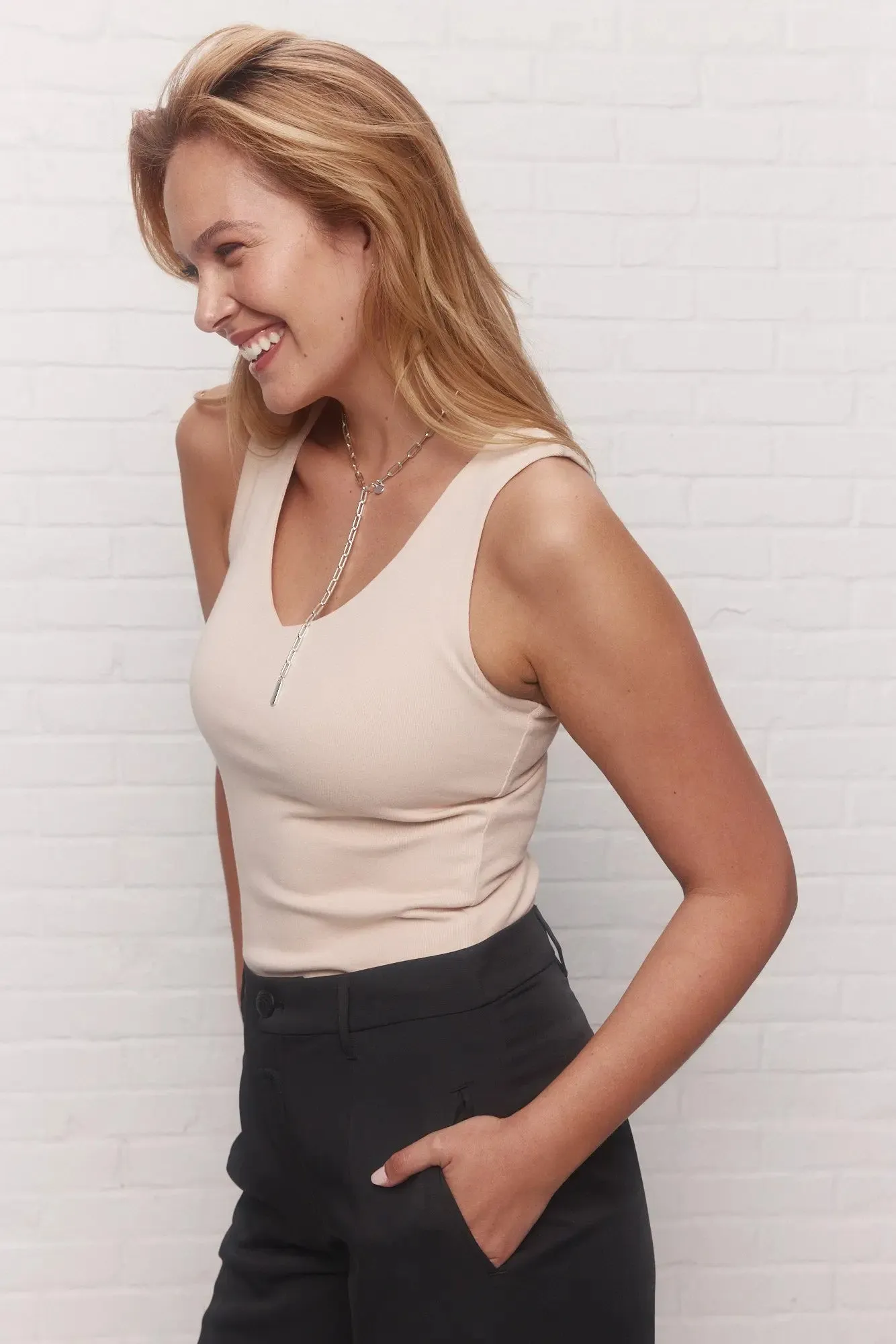 Camisole réversible beige | Maureen