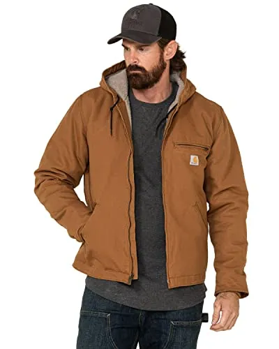 Carhartt 104392 Men's Relaxed Fit Washed Duck Sherpa-Lined Jacket