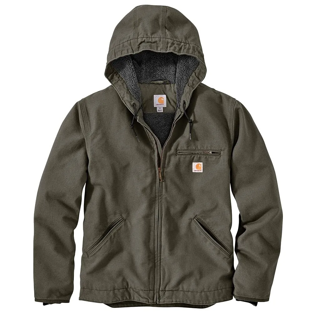 Carhartt 104392 Men's Relaxed Fit Washed Duck Sherpa-Lined Jacket