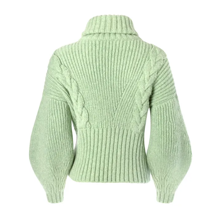 Cashmere Cable Knit Turtleneck Sweater