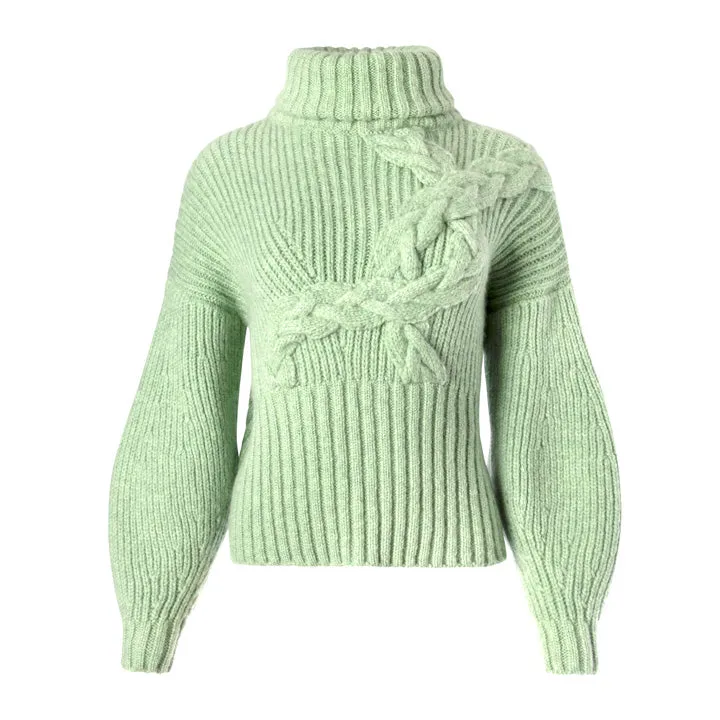 Cashmere Cable Knit Turtleneck Sweater