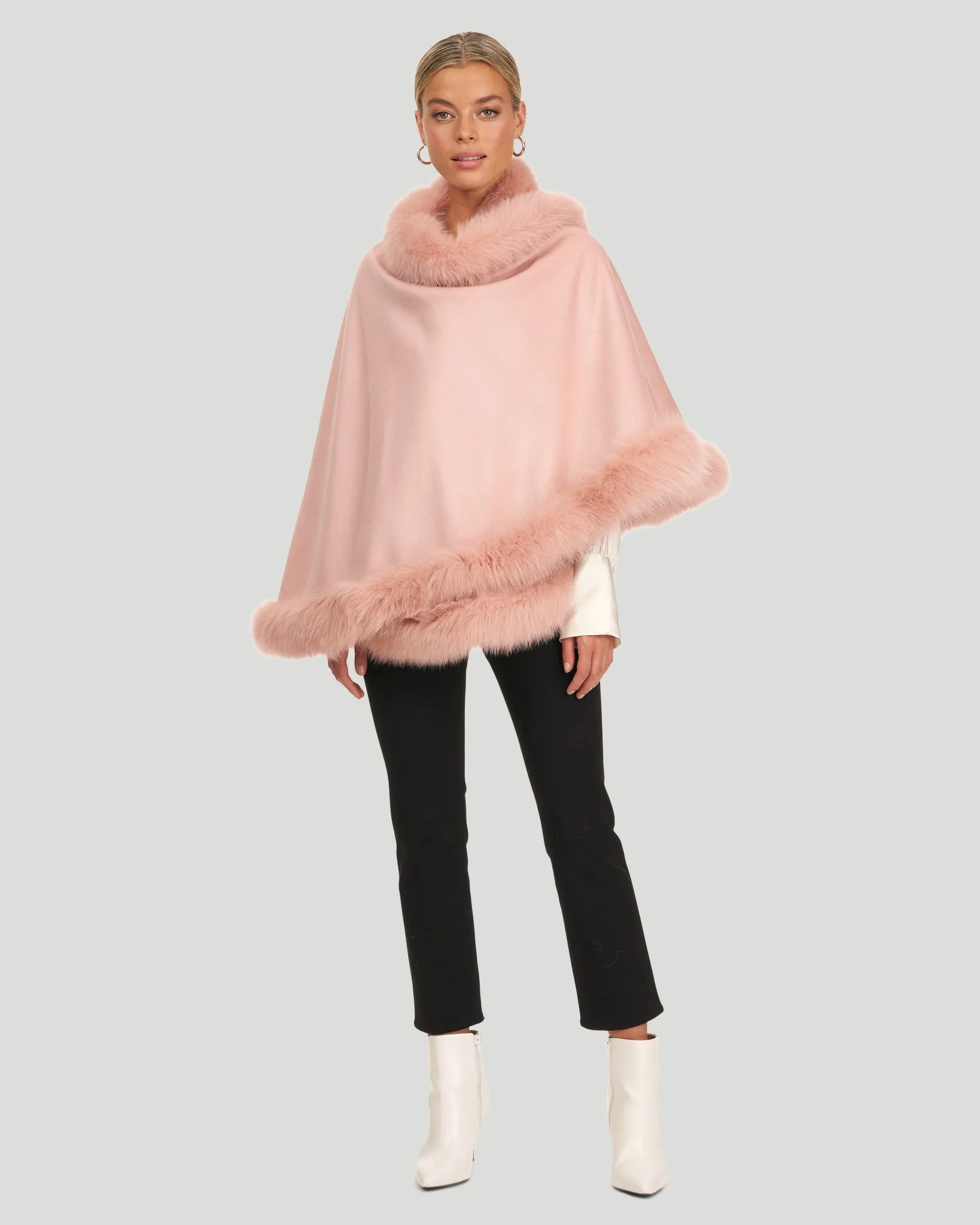 Cashmere Capelet with Fox Trim