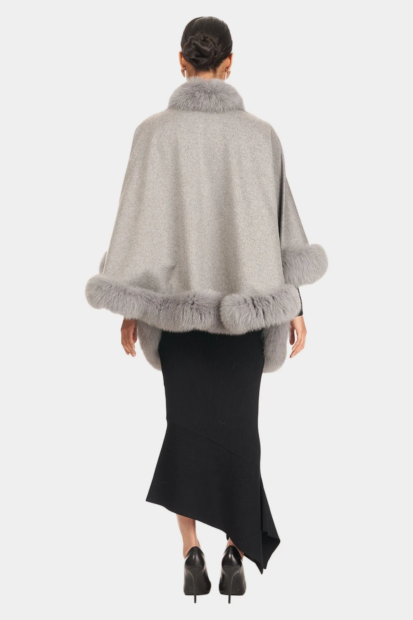 Cashmere Capelet with Fox Trim